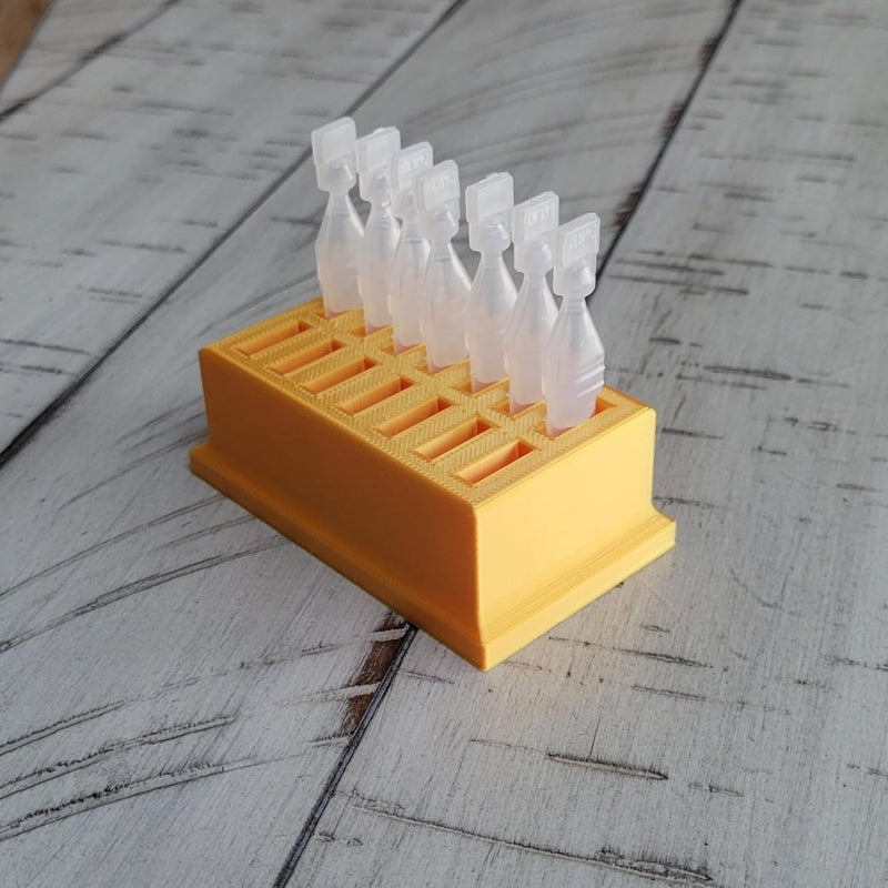 Znet3D Eye Drop Vials Holder & Storage - Single-Use Disposable Eye Drop Vials - Holds 14 Single Use Disposable Vials - (Silk Gold) - Image 3